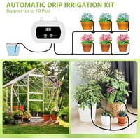 Garden Irrigation Controller with Timed Automatic Watering Device, Built-in 2200mAh Battery Plant Watering System, USB Charging