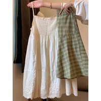 Spring Summer New Women's Svel Strap Dr Set College Sle Cheered Skirt Two Piece Set Casual Loose Waist