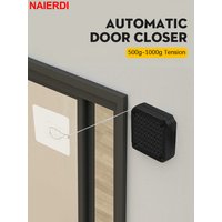 NAIERDI 1/2/4 Pack Automatic Door Closer 500g-1000g Tension Closing Device Punch-free Sliding Screen Door Closer with Steel Pull