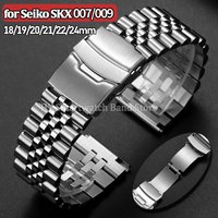 316L Stainless Steel Watch Band for Seiko SKX007/009 for Jubilee Flat Arc End Metal Bracelet Strap 18mm 19mm 20mm 21mm 22mm 24mm
