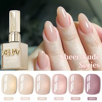 6pcs Create a Subtle & Chic Manicure - Professional Gel Polish in Soft Transparent Colors with Delicate Details