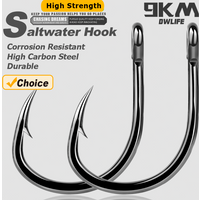 Fishing Live Bait Hooks 25~100Pcs Circle Hook Saltwater Fishing Hooks High Carbon Steel Non-offset Assist Hooks Bass Tuna Marlin