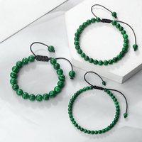 4 6 8mm Malachite Beaded Bracelet Natural Stone Green Blue Braided Bangles Handmade Healing Bracelets Jewelry Gifts for Friends