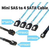 Internal Mini SAS SFF-8087,SFF8643,SlimSAS SFF8654 Host To Target 4 SATA 3.0 Hard Disk Motherboard Server Data Fanout Raid Cable