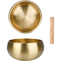 Tibetan Handmade Brass Singing Bowl, Yoga Meditation Bowl for Sound Healing Stress Relief, Buddha Mindfulness bowl Instrument