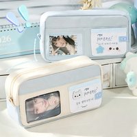 INS With Ita Pocket Pencil Case Multi-Layer Portable Pen Bag Large Capacity Pencil Pouch Gift