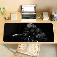 Tactical Soldier Design Mouse Pad Non-slip Locking Edge PC Laptop Accessories Rubber Office Keyboard Large Game XXL DeskMat