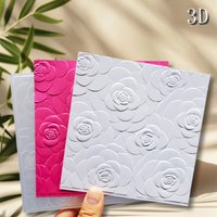 1pc newly arrived embossed folder - "Dreamy Cluster of Flowers" texture background design, convenient embossing for making cards