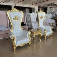HTT neoclassical high back chair lobby hotel image chair decoration gold foil luxury high back sofa chair