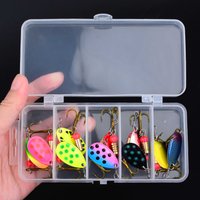 10pcs Fishing Spinner Metal Lures with Tackle Boxes Crankbaits Wobblers Metal Sequin Trout Spoon With Hooks for Carp Fishing