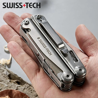 SWISS TECH 18 w 1 Multitool Szczypce Składane Wielofunkcyjne Narzędzie Kombinowane Nóż Kieszonkowy Przenośny EDC Sprzęt Outdoorowy