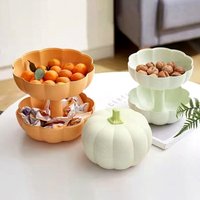 Cute Pumpkins Snack Box Detachable Double Layer Large Capacity Food Grade Nutsweets Candy Tray For Home Festive Occasion Platter