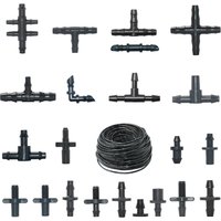 20pcs 3mm 4mm Garden Hose Barb Connector Drip Irrigation 1/4'' & 1/8'' Tube Hose Fitting Tees Cross Eng Plug Barb Accessories