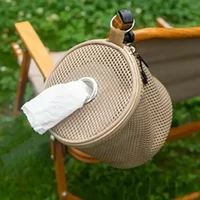 Outdoor Camping Tissue Case Roll Paper Storage Bag With Hook Portable Tent Hanging Napkin Holder Camping Supplies