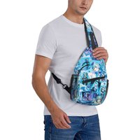 AliExpress Bandai Anime Hatsune Miku Sling Crossbody Chest Bag Men Cool Shoulder Backpack for Travel Cycling