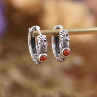 925 Silver Earrings Fashionable Elegant Unique Personality Retro Chinese Style Texture Exquisite Design Ear Ornaments for Women