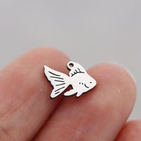 3pcs Dainty Lucky Koi Fish Charms Stainless Steel Pendant Craft diy Tassels Earrings Bracelets Jewelry Making Bulk Accessories