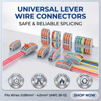 10/50Pcs Lever Wire Connectors, Compact Splicing Wire Connector, 2 3 5 Way Electrical Connectors for Quick Connect 28-12 AWG