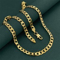 Andara Luxury 925 Sterling Silver Gold Plated 6mm One to One Necklace, Unisex Engagement Accessories Jewelry 45-60cm