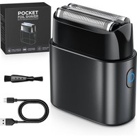 Mini Elektrischer Folienrasierer für Männer 90g Ultraleichter Tragbarer Rasierer IPX7 Wasserdicht Wiederaufladbarer Bartschneider 90 Min. Laufzeit Reiserasierer