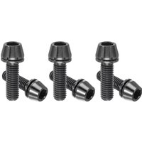 AliExpress NONE M5 Titanium Bicycle Stem Bolt 6pcs Hex Tapered Head Bolt Mountain Bike Screw Replacement with Washer for Bicycle Stem Parts