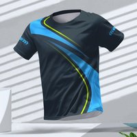 Summer Men's T-Shirt Running Fitness Sports Men Short Sleeve T-Shirt Casual O Neck Oversized T Shirt Tennis Badminton Men's Tops