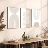 Modern Minimalist Wall Art Geometric Beige Boho Line Canvas Painting Bohemian Poster Prints Pictures Bedroom Living Room Deco