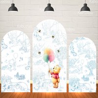 Winnie the Pooh Backdrop Arch Cover Girl Boy Birthday Party Decoration Baby Shower Photo Photography Background Studio Prop