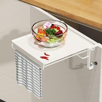 Cabinet Door Foldable Countertop Storage Rack Space-Saving Kitchen Shelf With Towel Rack Countertop Cabinet Extension Storage