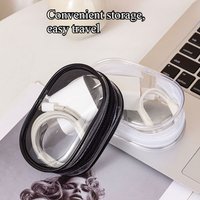 2Pcs with Zipper Travel Data Cable Charger Dustproof Portable Storage Bag,Headphone Charger Case Mini Transparent Storage Bag