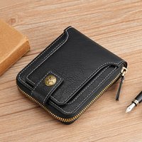 Mens Leather Zip Around RFID Blocking Wallet Credit Card Id Coin Holder Wallets