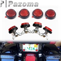 Universal Motorcycle Accessories Round Mini Red Reflector License Plate Bolts / 3M Stick On Number Plate Frame Reflective Caps