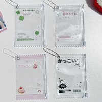 3 Inch Cake Print Zipper Bag Clear Photocard Sleeve Badge Anime Goods Display Storage Pouch