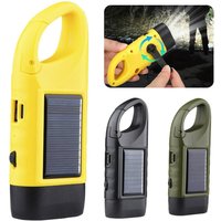 Tragbare Handkurbel-Solar-Taschenlampe, multifunktionale USB-Lade-LED-Notleuchte, Outdoor-Camping-Power-Taschenlampe