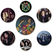 FRANKENSTEIN GIRLS Pins Mindless Self Indulgence Jamie Hewlett Creative Round Cartoon Badge for Backpack Hat Jewelry Accessories
