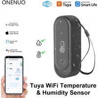 WIFI Temperature and Humidity Sensor IP65 Outdoor Waterproof Tuya APP New Hygrometer Thermometer Sensor Support Alexa Google