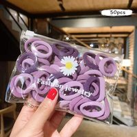 50Pcs/set Fashion Candy Color Hair Rope Elastic Scrunchie Towel Ring Rubber Bands Girls Women