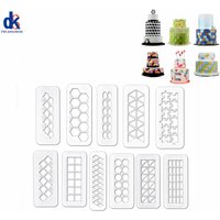 3pcs Fondant Geometry Cookie Cutter Puzzle Round Cake Mold Diamond Triangle Biscuit Confectionery Decorating Tools Baking Moulds