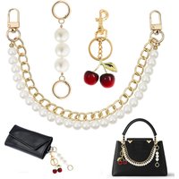 3 PCS Bag Charms Pearl & Cherry Keychains Replacement Extension Chain for Crossbody Bags Handbag Straps