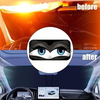 Windshield Sun Shade Automotive Interior Sunshield Foldable Funny Car Sun Visor Compact Storage for SUV Electric Vehicle