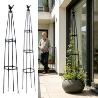 Rustproof Plant Trellis Climbing Vine Support Cage Vertical Tomato Cucumber Pea Grow Tower Sturdy Garden Stand for Courtyard