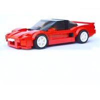 MOC Red 1990s Japanese Supercar Building Blocks - Retro Sports Car Model Kit, Racing Legends Series for Car Fans
