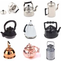 Dollhouse Miniature Accessories Simulation Retro Kettle Pot Open Lid Model Toys For Doll House Decoration