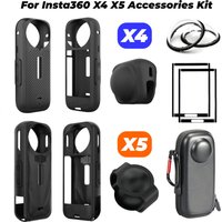 For Insta360 X5 X4 Soft Silicone Lens Protective Cover Panorama Camera Lens Cap Screen Protector For Insta 360 X4 X5 Accessories