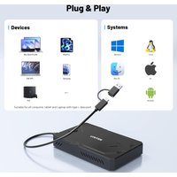 USB C 10Gbps M.2 SATA Dual Bay Hard Drive Enclosure Support NVMe PCIe SSD 2.5 Inch SATA HDD SSD Hard Drive Case for PC Laptop