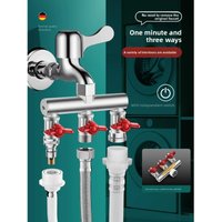 Full Brass 1 In 2 Out Angle Valve Diverter, Dual Control Shut Off Valve Water Tap Tee Splitter for Water Heater Bathroom and Ki
