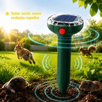 Solar Repeller Powered Ultrasonic Sonic Mouse Mole Pest Repellent Vibration Wave Yard Outdoor Garden Lawn Farm Field Waterproof