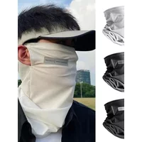 AliExpress NONE Summer Ice Silk Sunscreen Mask for Men Women Outdoor Cycling Face Cover Solid Color Neck Wrap UV Protection Ear Bandana Scarf