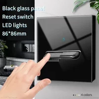 Black Tempered Glass Wall Switch Panel Led European 16a Socket Retro Toggle Light Switch Eu Uk Standard 2usb Socket 1Gang-4gang image 4