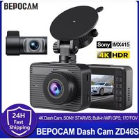 BEPOCAM 4K Dash Cam Dashcam Auto Front GPS Car Camera for SONY IMX415 Sensor WiFi Night Vision Cars DVR Video Recorder Capacitor